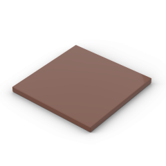 Tile 6 x 6 with Bottom Tubes #10202 Reddish Brown