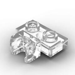 Plate, Modified 1 x 2 with Small Tow Ball Socket on 5.9mm #14704 Trans-Clear