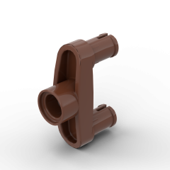 Pin Connector 3L With 2 Pins And Center Hole #15461 Reddish Brown