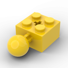 Brick Modified 2 x 2 With Ball Joint And Axle Hole #57909 Yellow