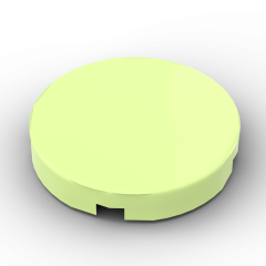 Tile Round 2 x 2 with Bottom Stud Holder #14769 Yellowish Green