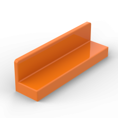 Panel 1 x 4 x 1 with Rounded Corners - Thin Wall #15207 Orange