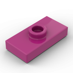 Plate, Modified 1 x 2 with 1 Stud, Jumper #3794 Magenta