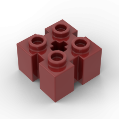 Brick 2 x 2 with Groove A.Cr.Hole #90258 Dark Red