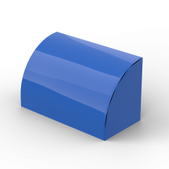 Brick Curved 1 x 2 x 1 No Studs #37352 Blue