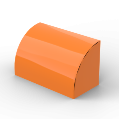 Brick Curved 1 x 2 x 1 No Studs #37352 Orange