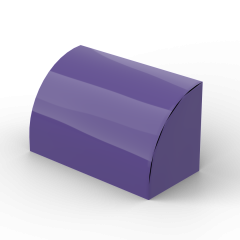 Brick Curved 1 x 2 x 1 No Studs #37352 Dark Purple