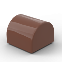Brick Curved 1 x 1 x 2/3 Double Curved Top, No Studs #49307 Reddish Brown
