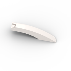 Slope Curved 10 x 2 x 2 with Curved End Left #77180 White