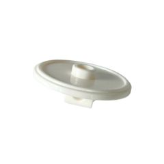 Minifig Shield Round with Stud and Raised Rim #91884 White