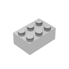 Brick 2 x 3 #3002 plated silver