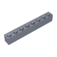 Brick 1 x 8 #3008 Flat Silver