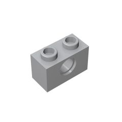 Technic Brick 1 x 2 [1 Hole] #3700 Light Bluish Gray