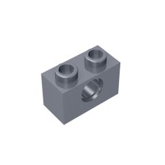 Technic Brick 1 x 2 [1 Hole] #3700 Flat Silver