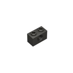 Technic Brick 1 x 2 [1 Hole] #3700 Metallic Black
