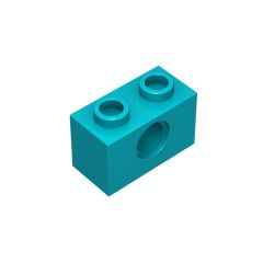 Technic Brick 1 x 2 [1 Hole] #3700 Dark Turquoise