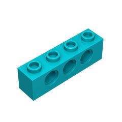 Technic Brick 1 x 4 [3 Holes] #3701 Dark Turquoise