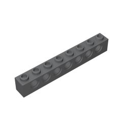 Technic Brick 1 x 8 [7 Holes] #3702 Dark Bluish Gray