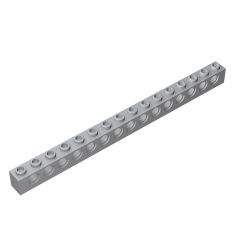 Technic Brick 1 x 16 [15 Holes] #3703 Light Bluish Gray