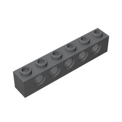 Technic Brick 1 x 6 [5 Holes] #3894 Dark Bluish Gray 10 pieces