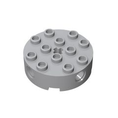 Brick Round 4 x 4 with 4 Side Pin Holes and Center Axle Hole #6222 Light Bluish Gray 10 pieces