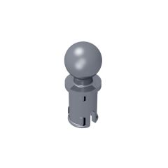 Technic Pin with Friction Ridges Lengthwise and Towball #6628 Flat Silver
