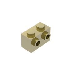 Brick Special 1 x 2 with 2 Studs on 1 Side #11211 Plating gold