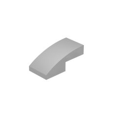 Slope Curved 2 x 1 No Studs [1/2 Bow] #11477 plated silver