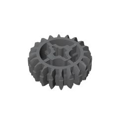 Technic Gear 20 Tooth Double Bevel with Axle Hole Type 1 [+ Opening] #18575 Dark Bluish Gray