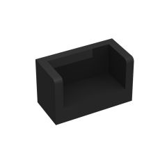 Panel 1 x 2 x 1 With Rounded Corners And 2 Sides #23969 Black