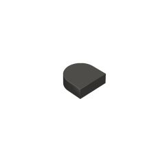 Tile, Round 1 x 1 Half Circle Extended (Stadium) #24246 Metallic Black