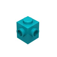 Brick Special 1 x 1 with Studs on 2 Adjacent Sides #26604 Dark Turquoise