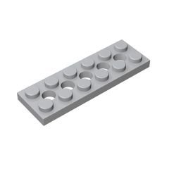 Technic, Plate 2 x 6 with 5 Holes #32001 Light Bluish Gray 10 pieces