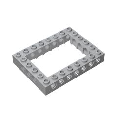 Technic Brick 6 x 8 with Open Center 4 x 6  #32532 Light Bluish Gray