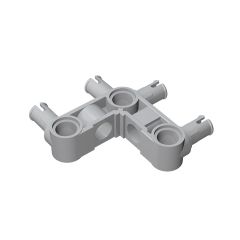 Technic Pin Connector Hub Perpendicular 3 x 3 Bent with 4 Pins #55615 Light Bluish Gray