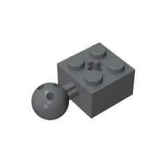 Brick Modified 2 x 2 With Ball Joint And Axle Hole #57909 Dark Bluish Gray