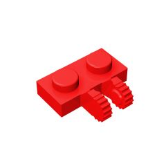 Hinge Plate 1 x 2 Locking with 2 Fingers on Side, 9 Teeth #60471 Red
