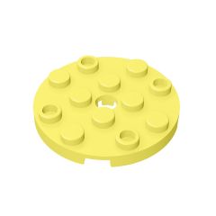 Plate Round 4 x 4 with Pin Hole #60474 Bright Light Yellow