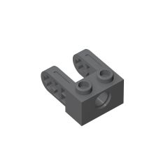 Brick 1 x 2 With Hole And Dual Liftarm Extensions #85943 Dark Bluish Gray