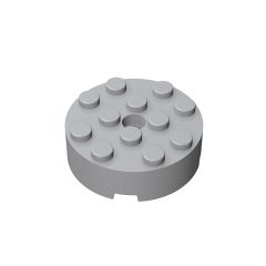 Brick Round 4 x 4 With Hole #87081 Light Bluish Gray