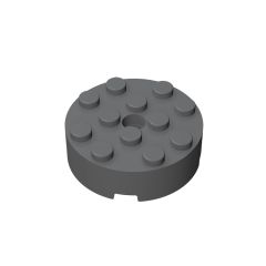 Brick Round 4 x 4 With Hole #87081 Dark Bluish Gray