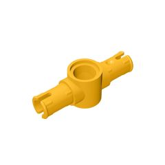 Technic Pin Connector Hub with 2 Pins with Friction Ridges Lengthwise Big Squared Pin Holes #87082 Bright Light Orange