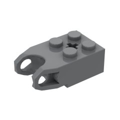 Technic Brick Special 2 x 2 with Ball Receptacle Wide and Axle Hole #92013 Dark Bluish Gray