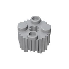 Brick, Round 2 x 2 With Axle Hole And Grille / Fluted Profile #92947 Light Bluish Gray 1KG