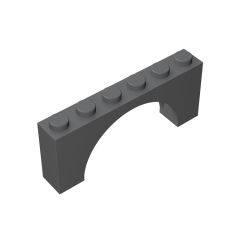Brick Arch 1 x 6 x 2 - Thin Top without Reinforced Underside - New Version #15254 Dark Bluish Gray