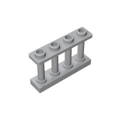Fence Spindled 1 x 4 x 2 - 4 Top Studs #15332 Light Bluish Gray 10 pieces