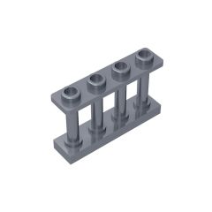Fence Spindled 1 x 4 x 2 - 4 Top Studs #15332 Flat Silver