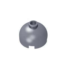 Brick, Round 2 x 2 Dome Top - Blocked Open Stud with Bottom Axle Holder x Shape + Orientation #553b Flat Silver