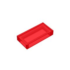 Tile 1 x 2 (Undetermined Type) #3069 Trans-Red