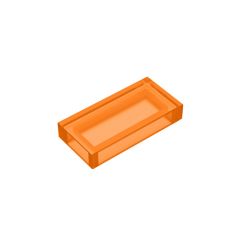 Tile 1 x 2 (Undetermined Type) #3069 Trans-Orange